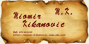 Miomir Kikanović vizit kartica